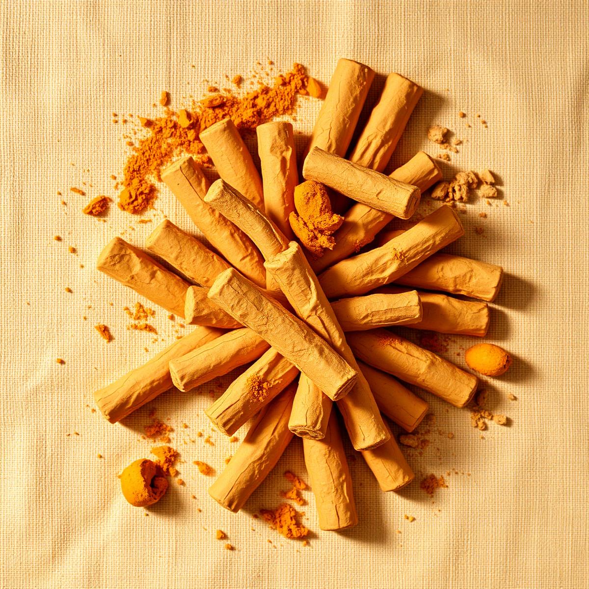 Dry turmeric fingers